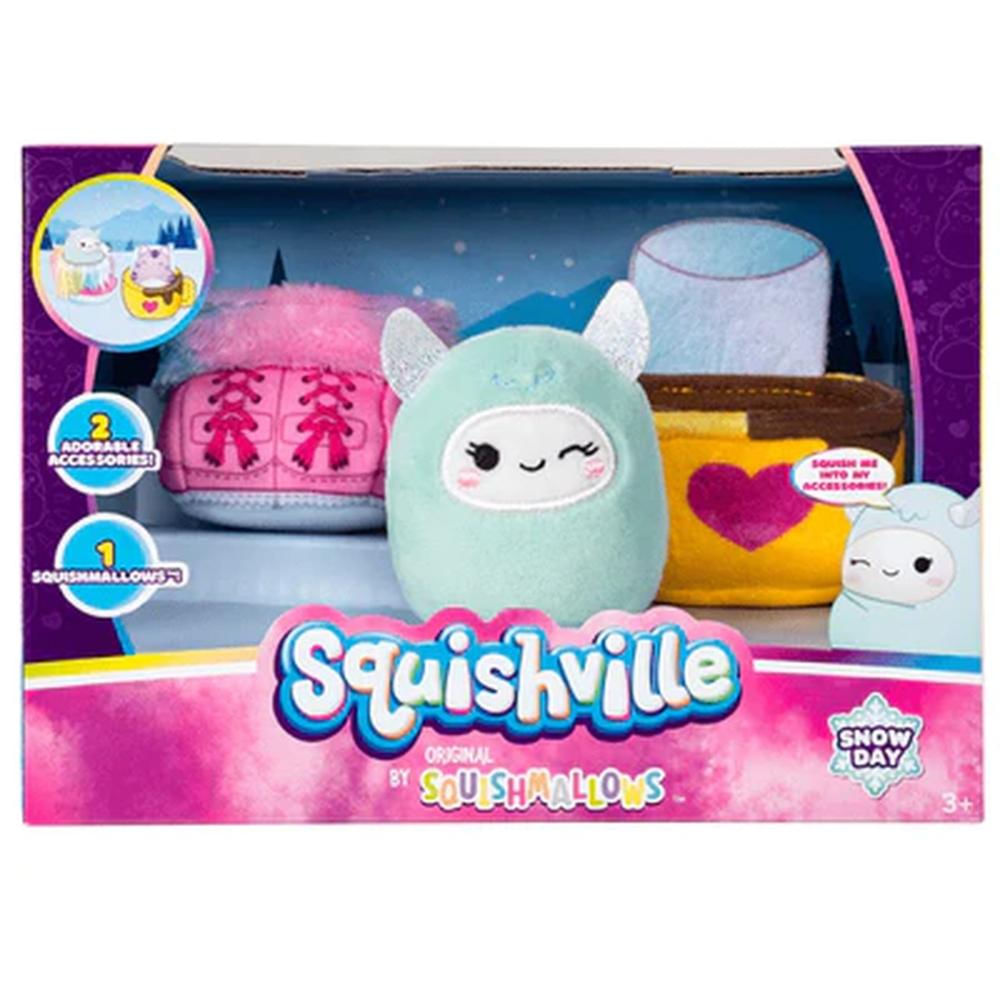 Pelúcia Squishmallows Com Mini Figura Sunny - 3432 Dia de Neve
