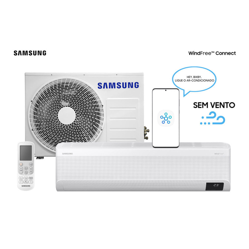 Ar Condicionado Split Inverter Samsung WindFree Connect Sem Vento 24000 BTU/h Frio AR24BVFAAWKNAZ - 220 Volts 220 Volts