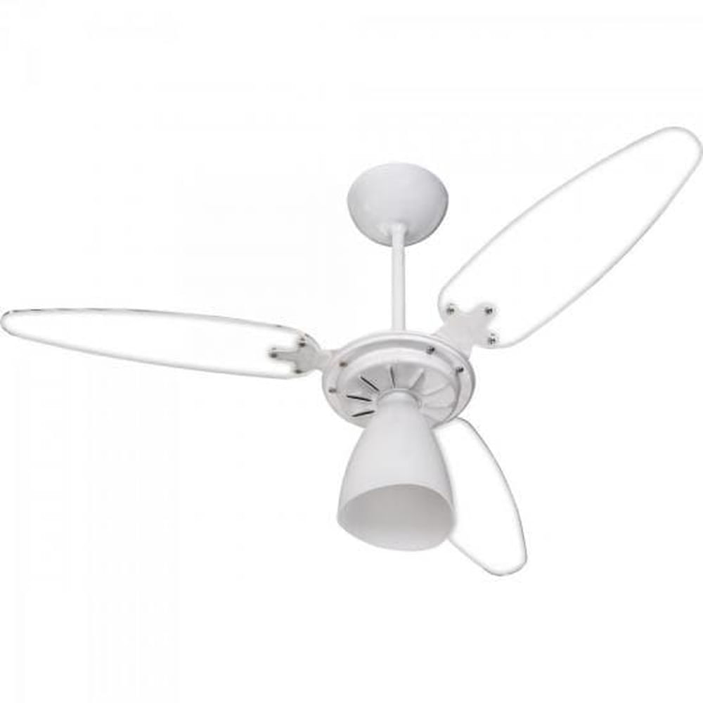 Ventilador de Teto Ventisol Wind Light 3 Pás Transparentes CV3 130W - Branco 220