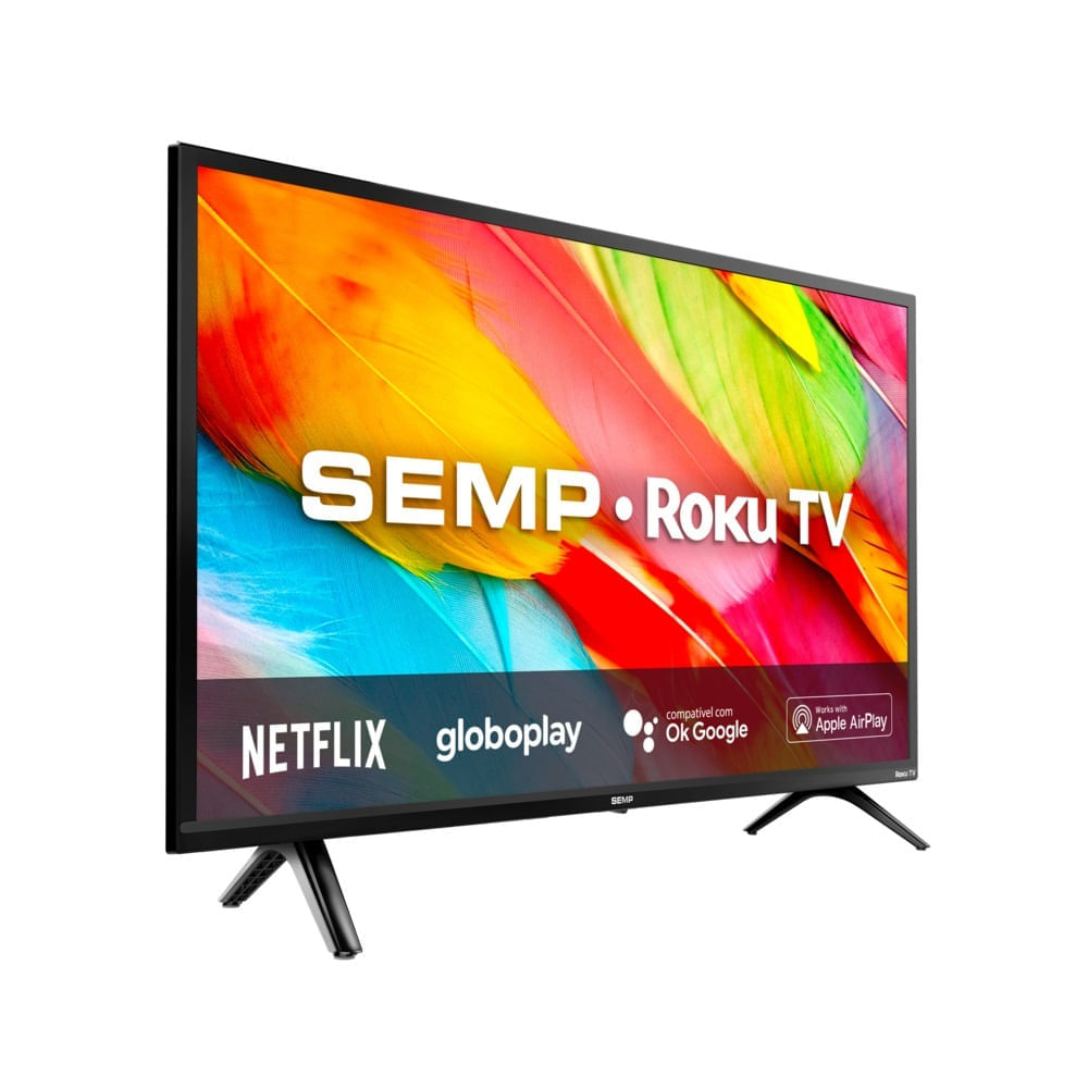 Smart TV Semp 43" LED Full HD Roku Wifi Dual Band 43R6500 – Bivolt Bivolt