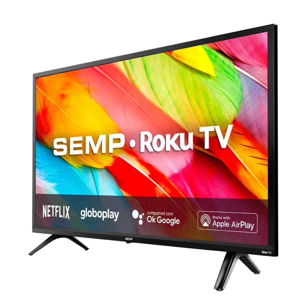 Smart TV Semp 43" LED Full HD Roku Wifi Dual Band 43R6500 – Bivolt Bivolt