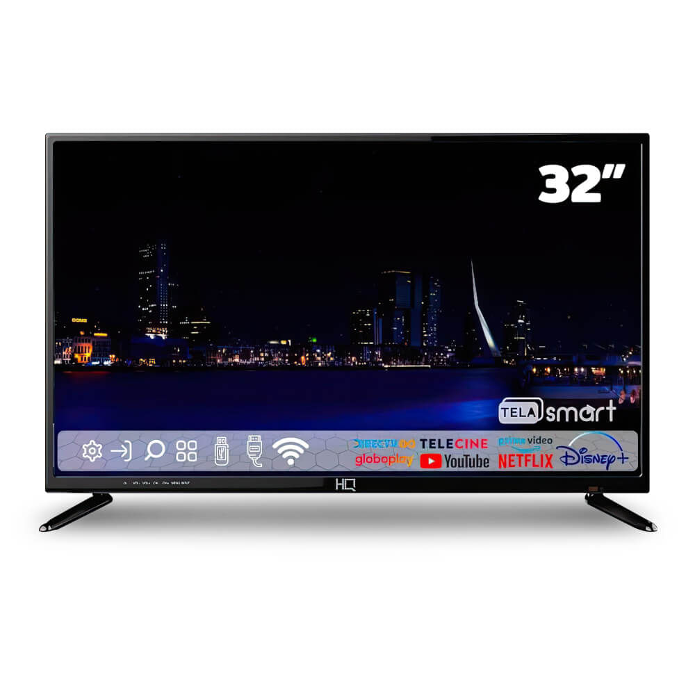Smart TV HQ 32" LED Slim com Adaptador
