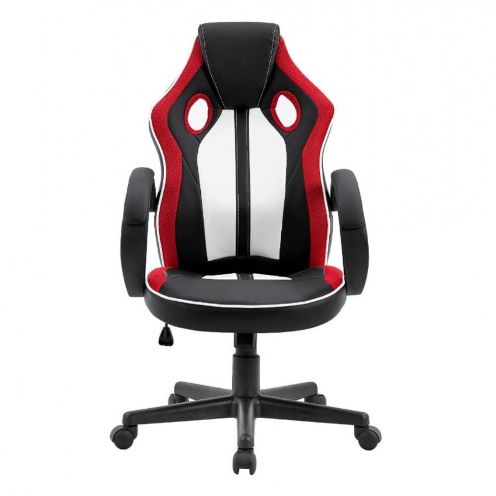 Cadeira Gamer Royale MoobX com Regulagem e Almofada - Preto/Vermelho/Branco Preto/Vermelho