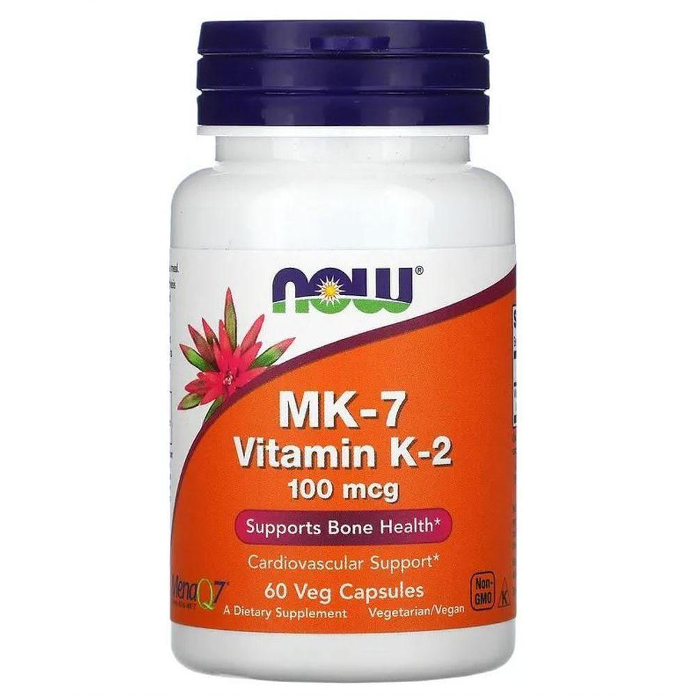 Vitamina K-2 Mk-7, 100 Mcg, 60 Cápsulas, Now