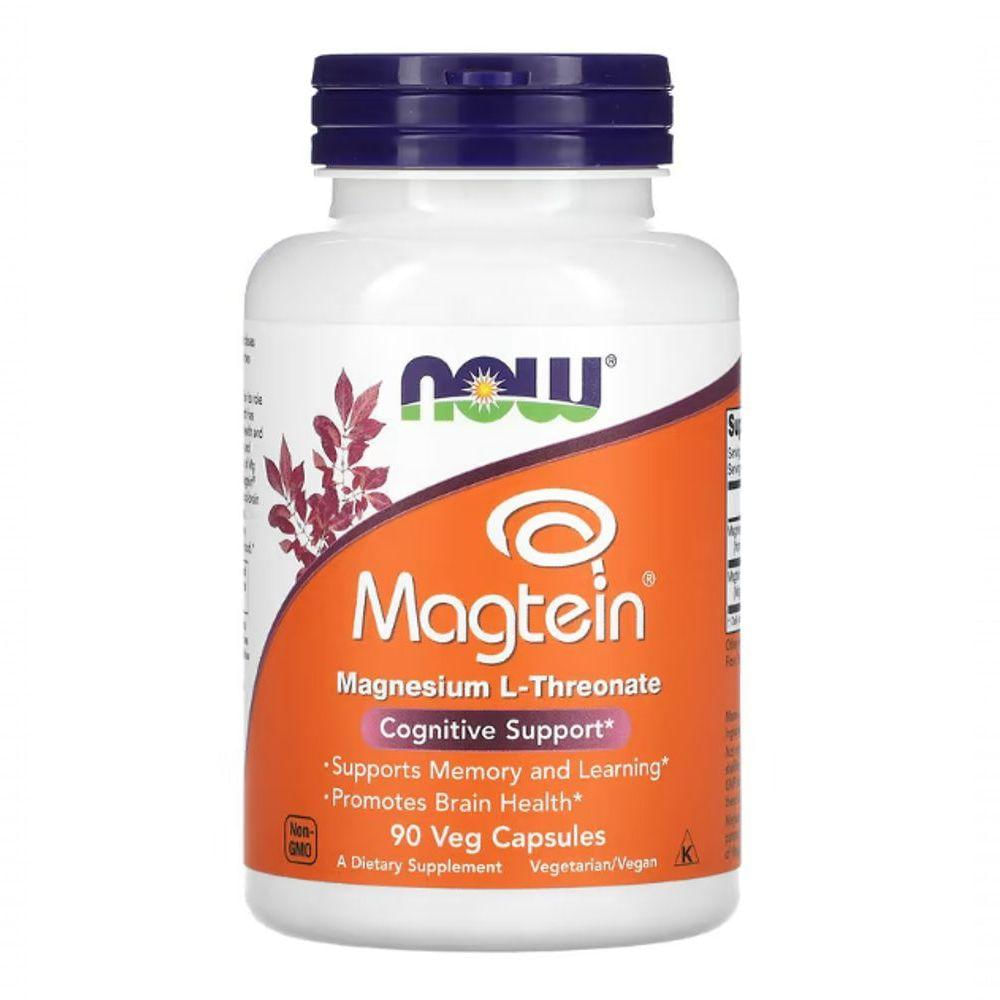 Magtein (magnesium L- Threonate), 90 Cápsulas, Now