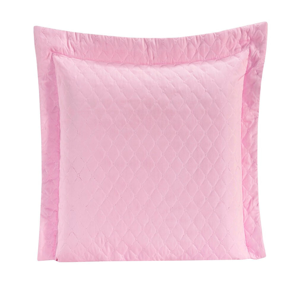 Porta Travesseiro Requinte Liso Rosa Enxovais Aquarela Rosa