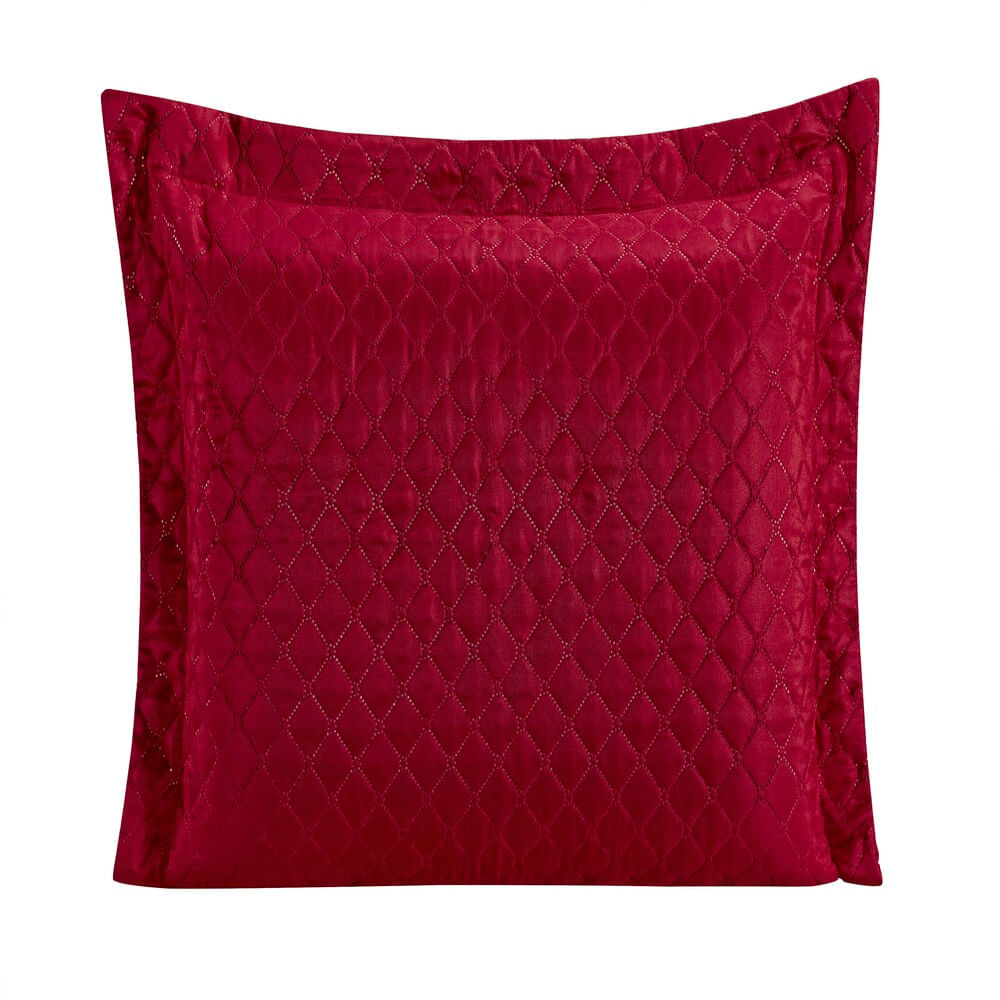 Porta Travesseiro Requinte Liso Vermelho Enxovais Aquarela Vermelho