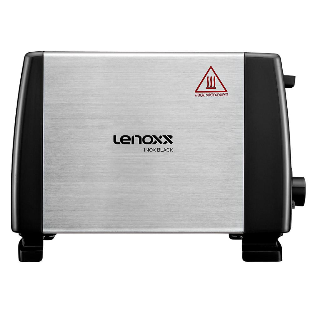 Torradeira Elétrica Lenoxx Inox Black PTR205 Prata com Preta 127V