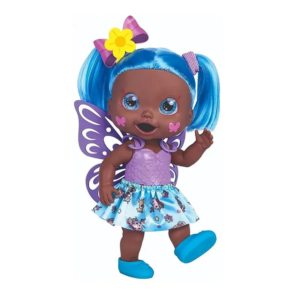 Boneca Butterfly Cabelo Azul Com Acessórios - Super Toys 513
