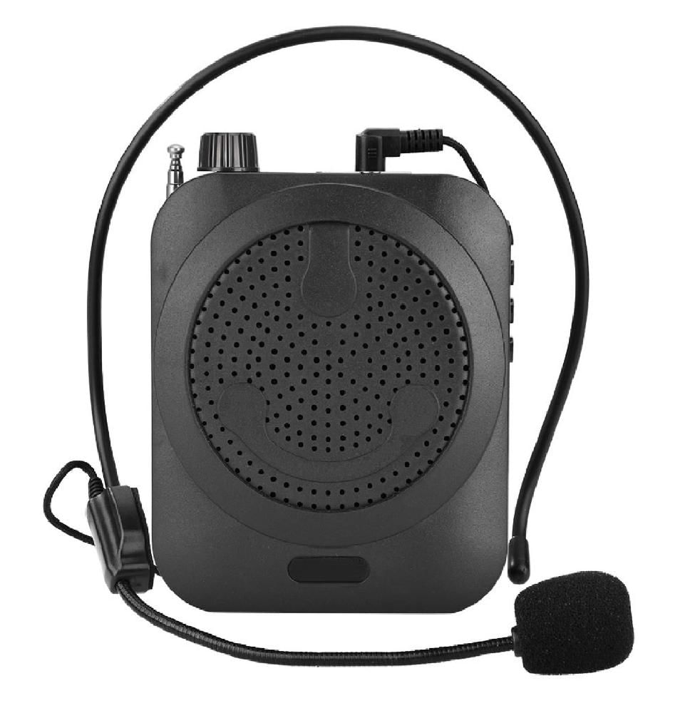 Amplificador de Voz Megafone com Microfone e Rádio FM para Professores K8 Preto