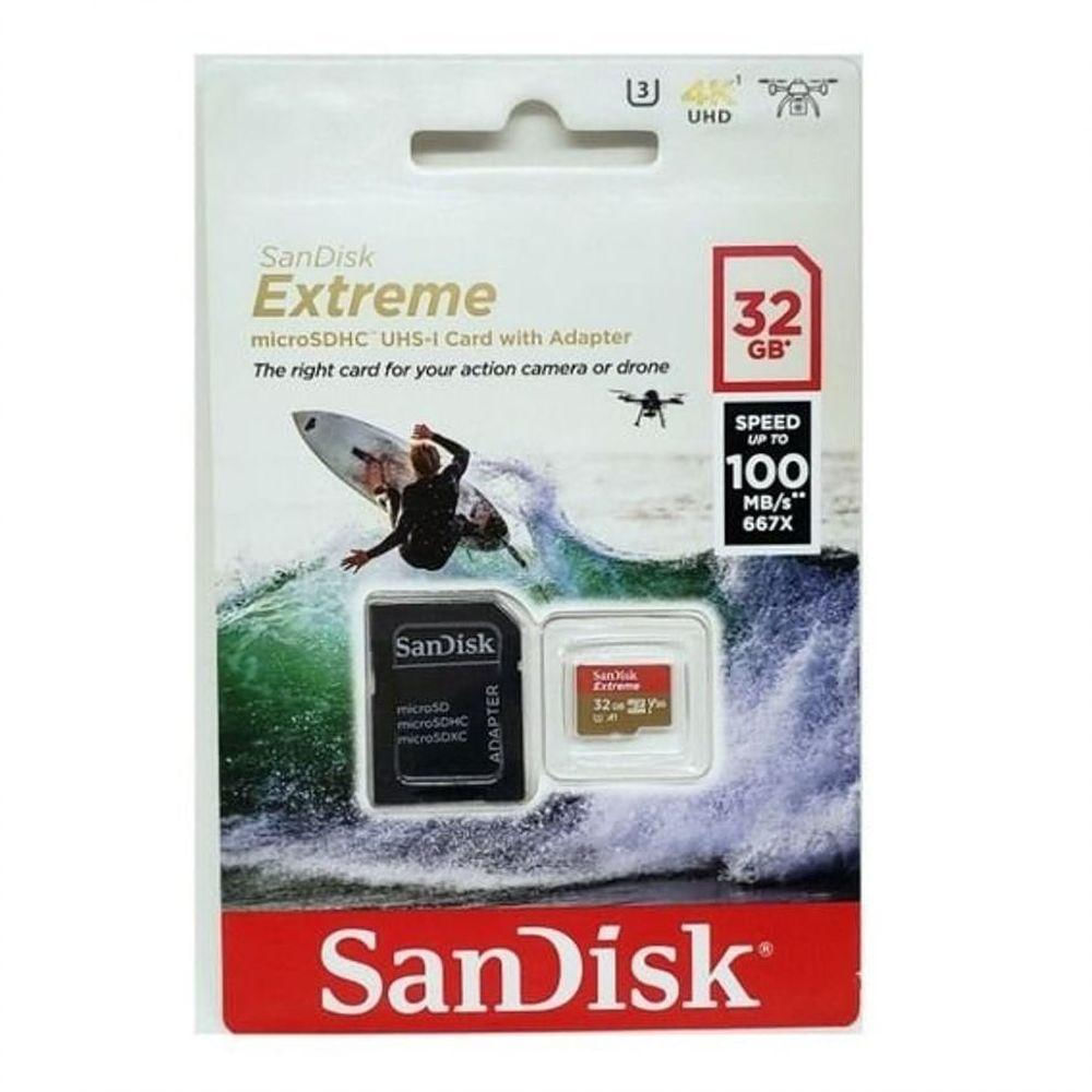 Cartão Microsd 32gb Sandisk Extreme Para Gopro Sjcam Xiaomi