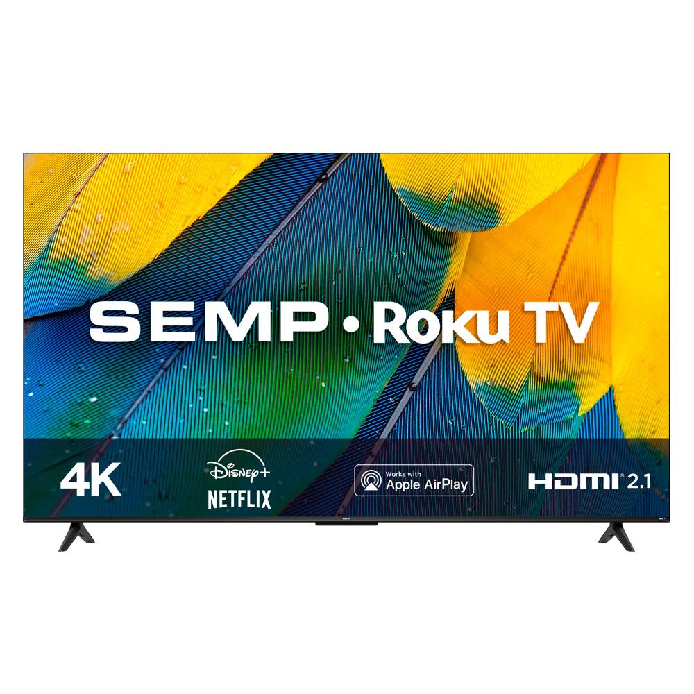 Smart TV LED 50" Semp Roku Ultra HD 4 HDMI 1 USB Preta Bivolt