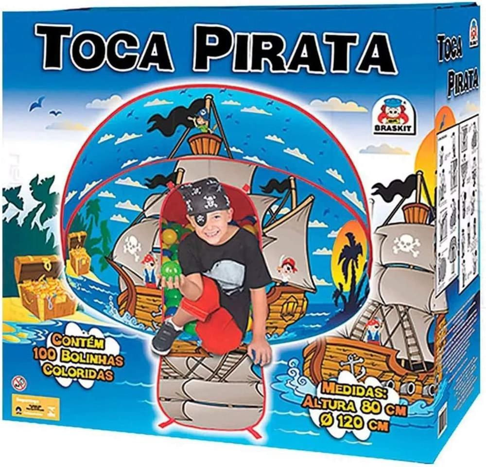Barraca Infantil Toca do Pirata com 100 Bolinhas - Braskit