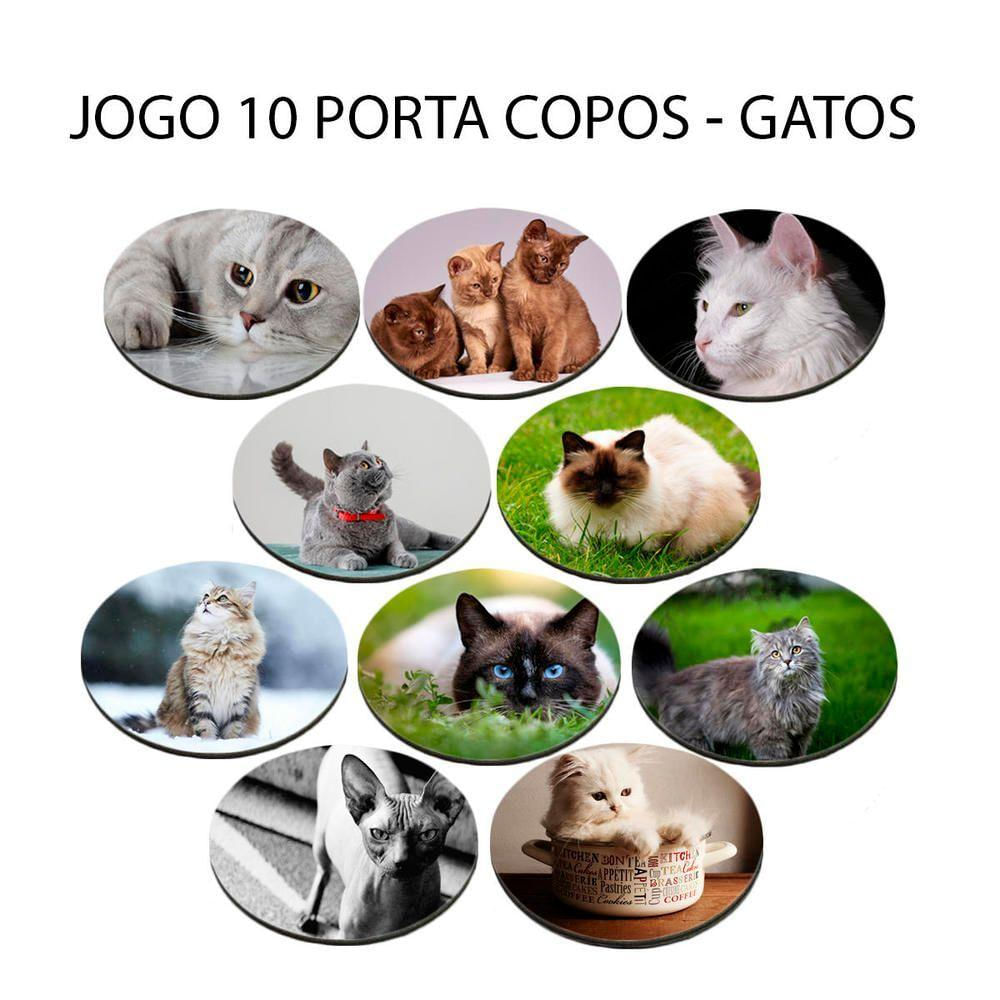 Kit 10 Bolacha Para Chopp Coleção Linda C/Gatos E Gatas