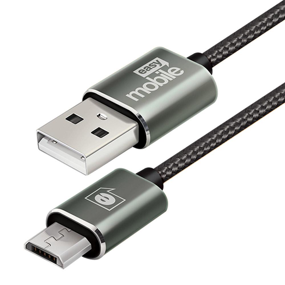 Cabo Micro USB 1.5 metros Easy Mobile Preto
