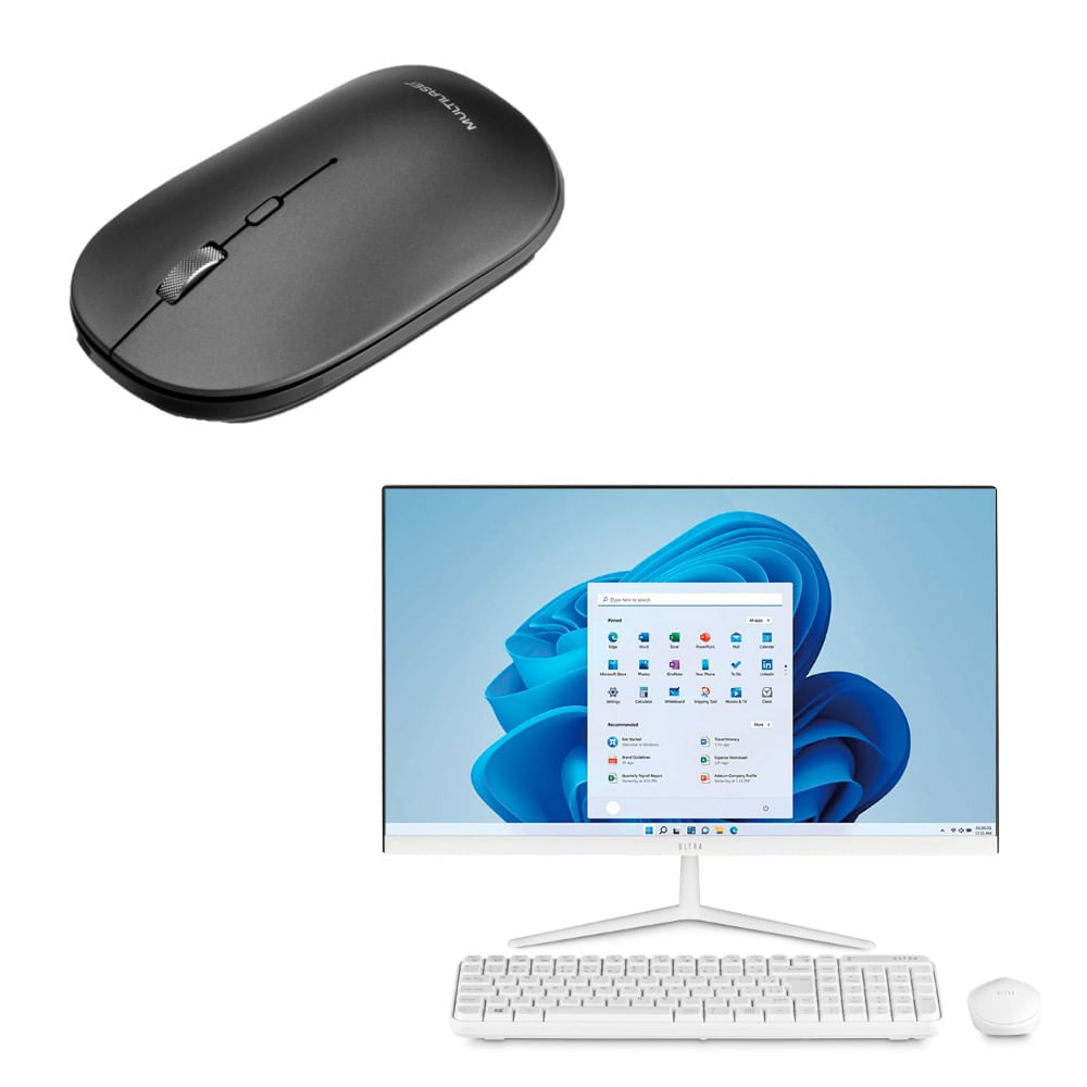 Kit All in One Ultra, com Windows 11 Home, Intel Celeron 4GB 120GB SSD, Tela 23,8 e Mouse Sem Fio Conexão Bluetooth e USB 1600dpi -UB8301K UB8301K