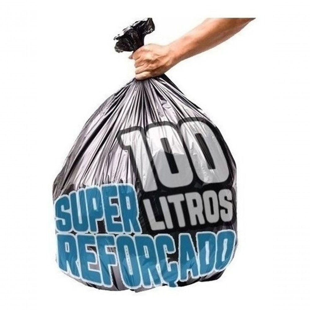Saco De Lixo 100L 100un Preto Super Reforçado Preto
