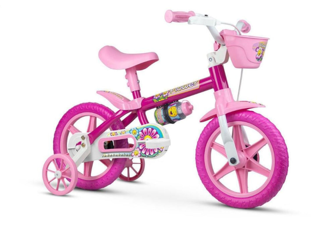 Bicicleta Aro 12 Infantil Menina Flower 11 - Nathor