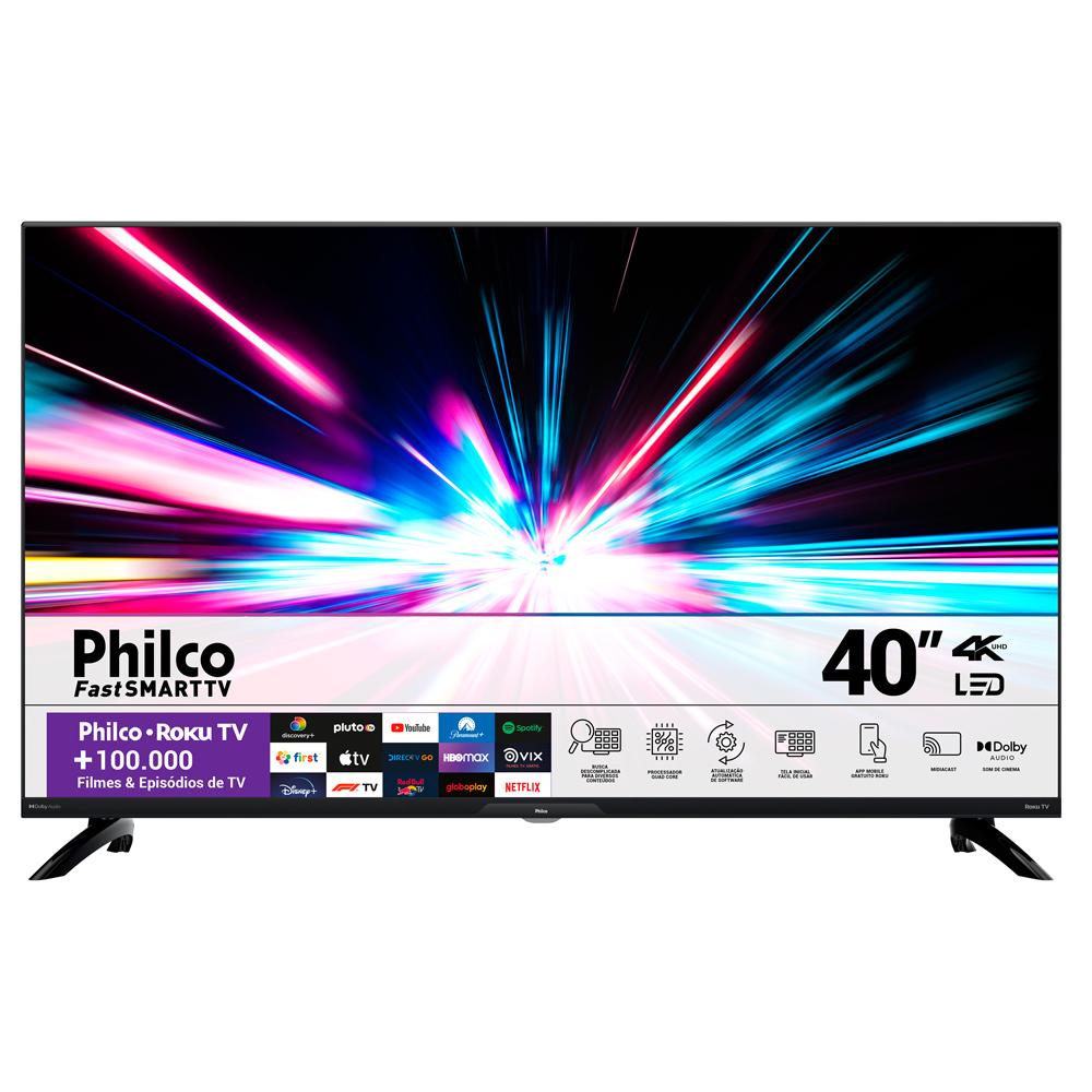 Smart TV LED 40" Full HD Roku Philco PTV40G7ER2CPBLF Preta