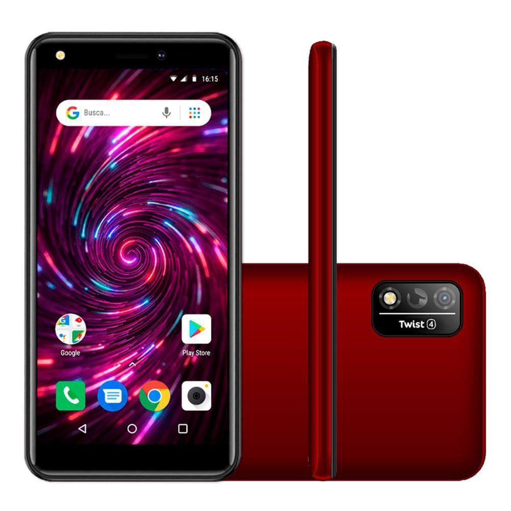 Smartphone Positivo Twist 4 S514 64GB Câmera 8MP Tela de 5.5, 3G Vermelho Bivolt