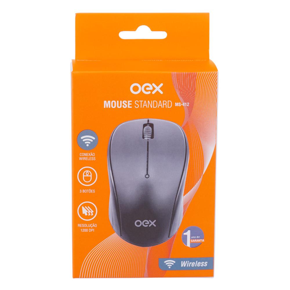 Mouse sem Fio Bluetooth OEX MS412 Preto
