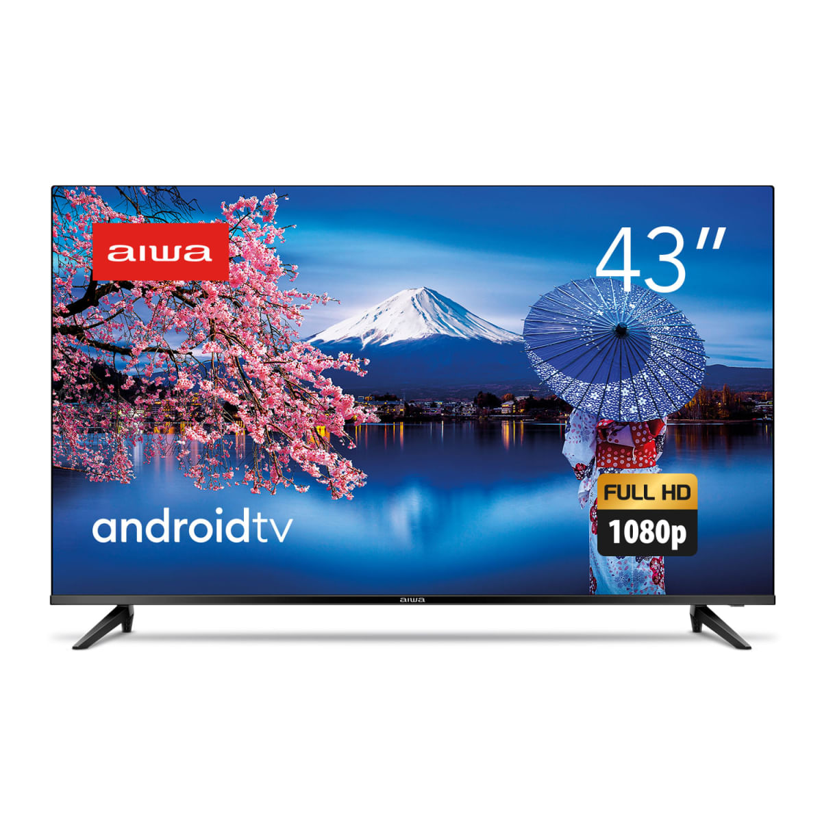 Smart TV AIWA 43” Android Full HD Borda Ultrafina HDR10 Dolby Áudio AWS-TV-43-BL-02-A Bivolt