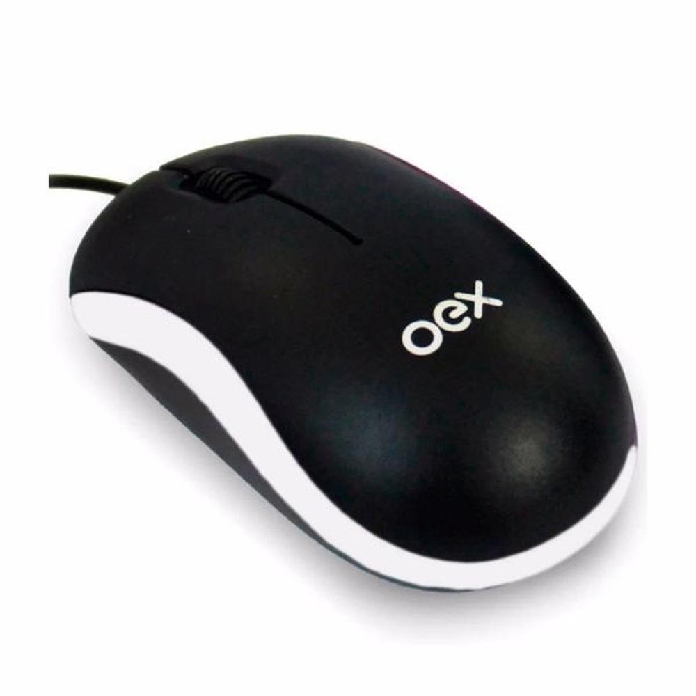 Mouse Óptico OEX MS103 Preto com Branco