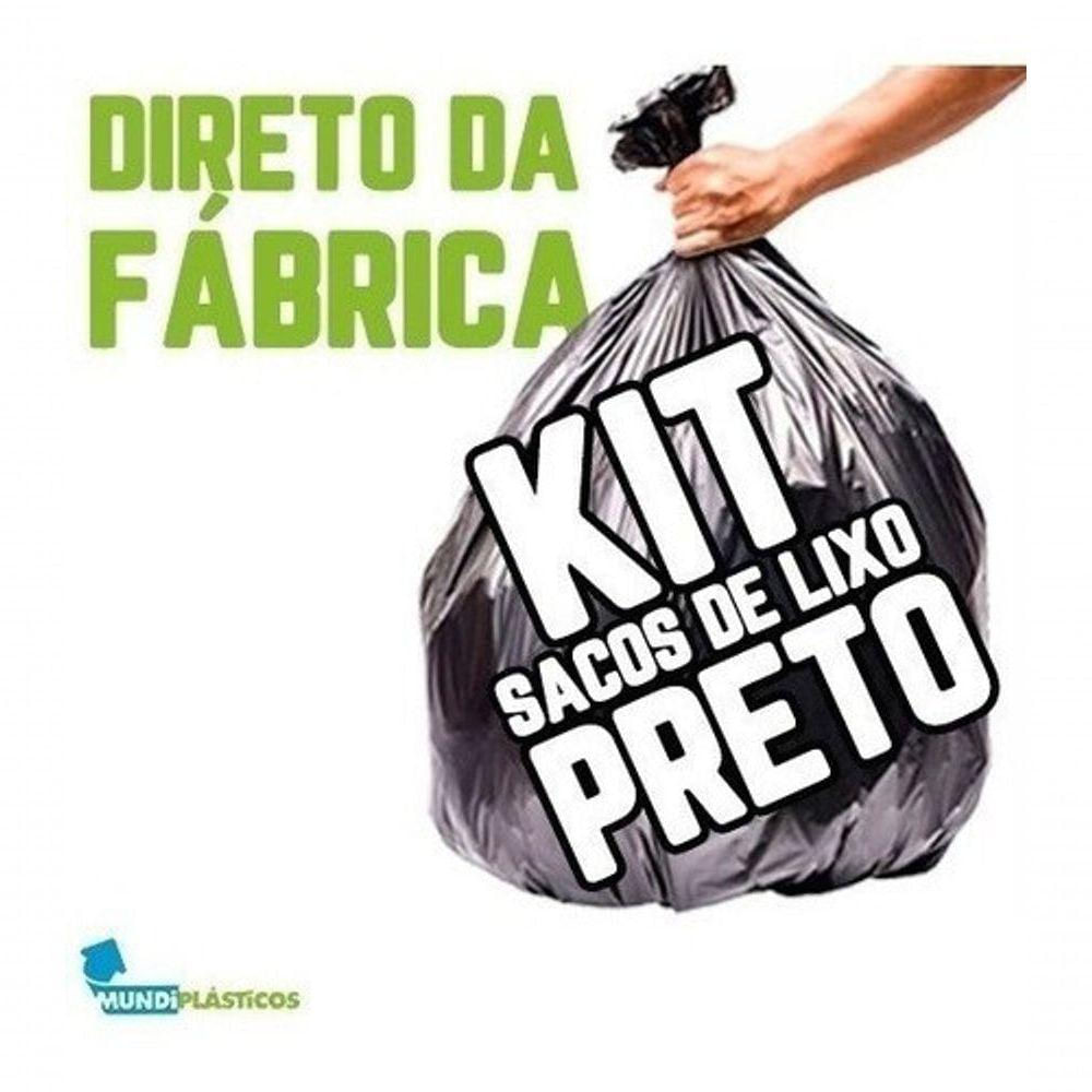 Kit Saco Lixo 100Lts 100Un + 200Un Reforçado Preto