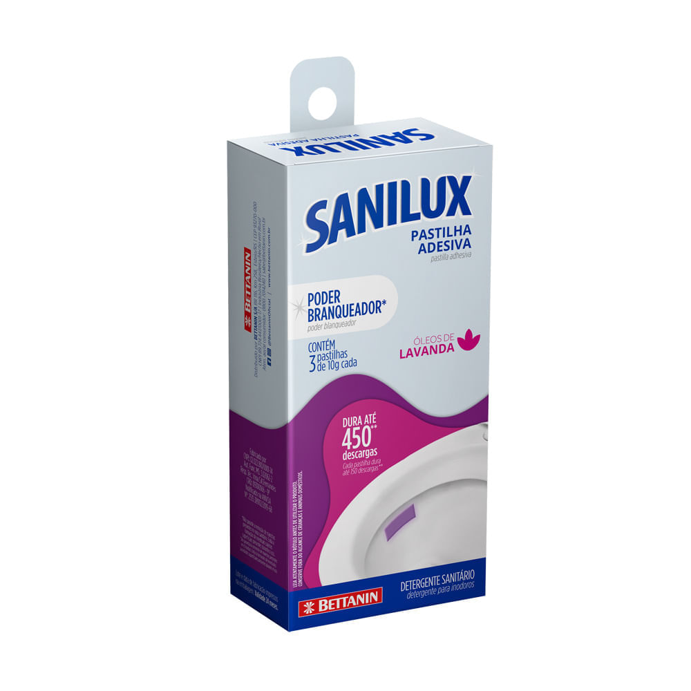 Desodorizador Sanitário em Pastilha Adesiva Óleos de Lavanda Sanilux Bettanin 3 Unidades