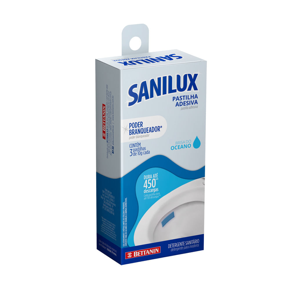 Desodorizador Sanitário em Pastilha Adesiva Brisa do Oceano Sanilux Bettanin 3 Unidades