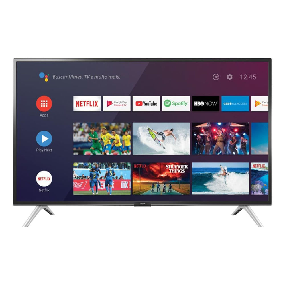 Smart TV 43" LED Full HD Semp TCL Android Wi-Fi e Bluetooth