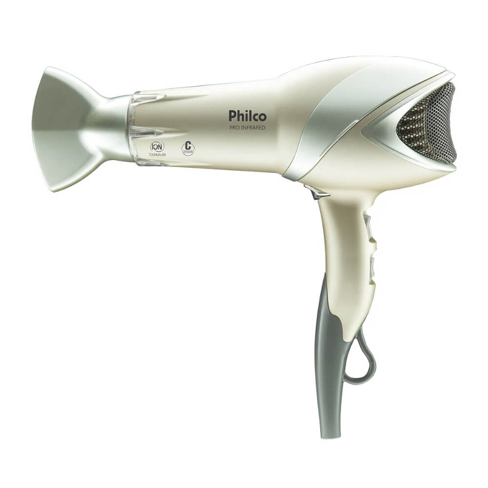 Secador de cabelos Philco PSC12D 2000W Pro Infrared com bico difusor - Branco - 220V