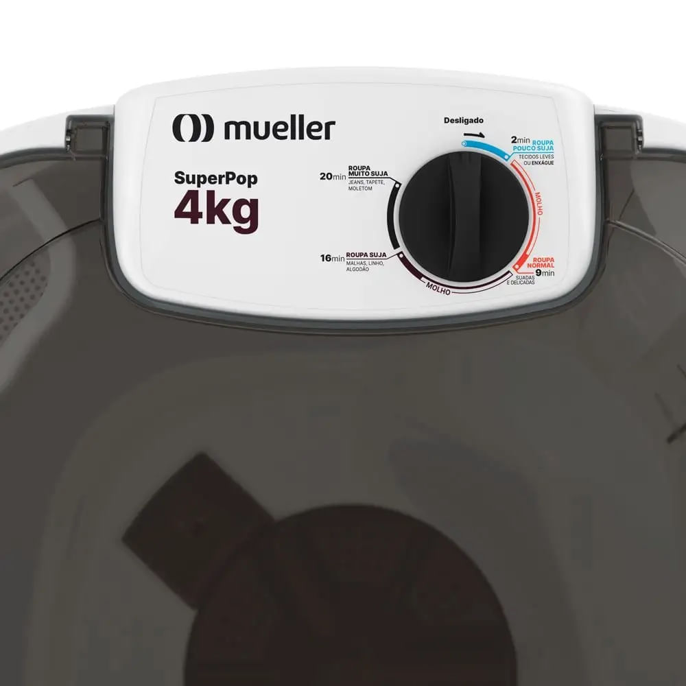Lavadora de Roupas Semiautomática Mueller Superpop 4kg Branco – 127 Volts 110