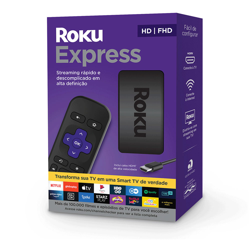 Roku express sua tv vira smart 2023