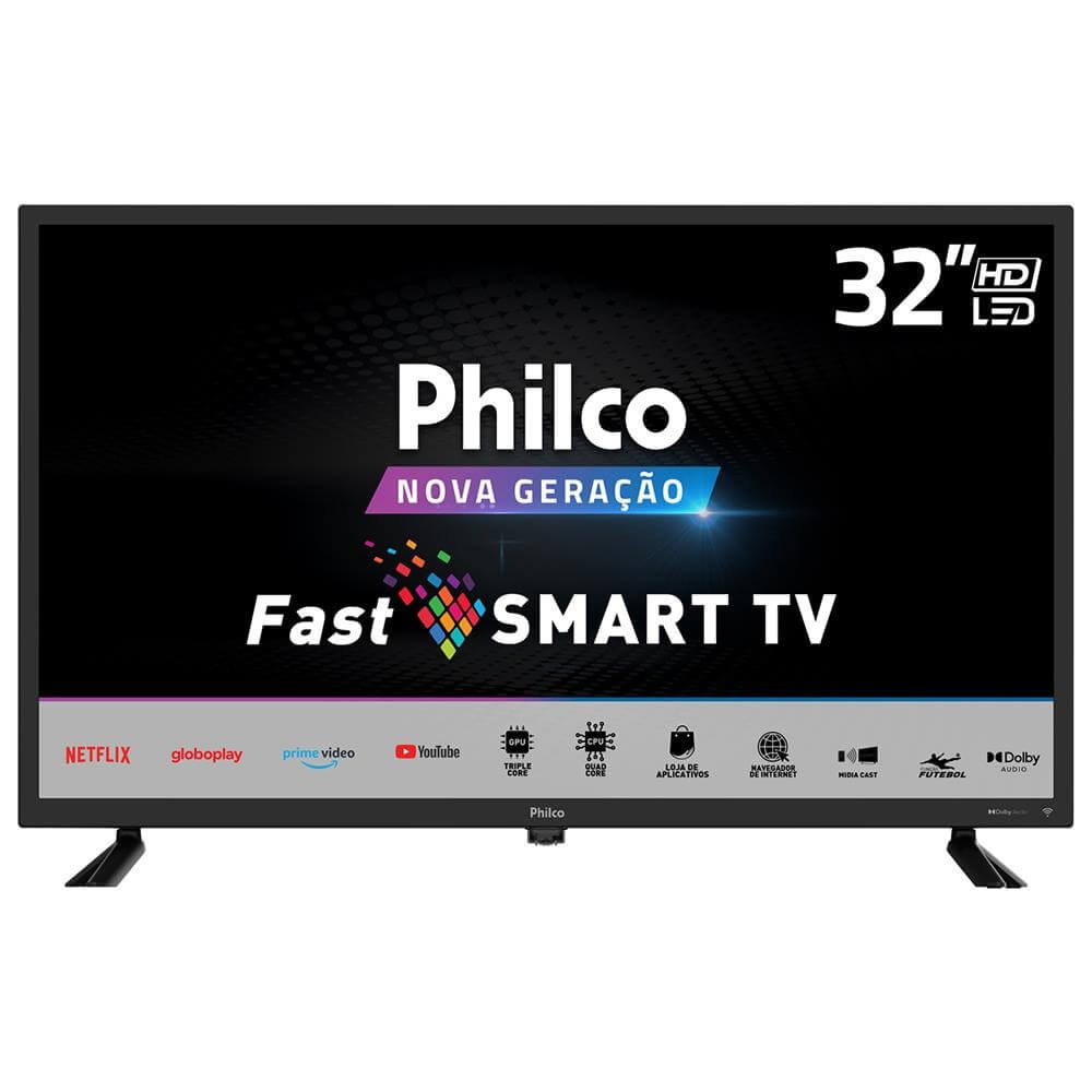 Smart TV Philco 32" LED PTV32D10N5SKH QuadCore com Dolby Áudio