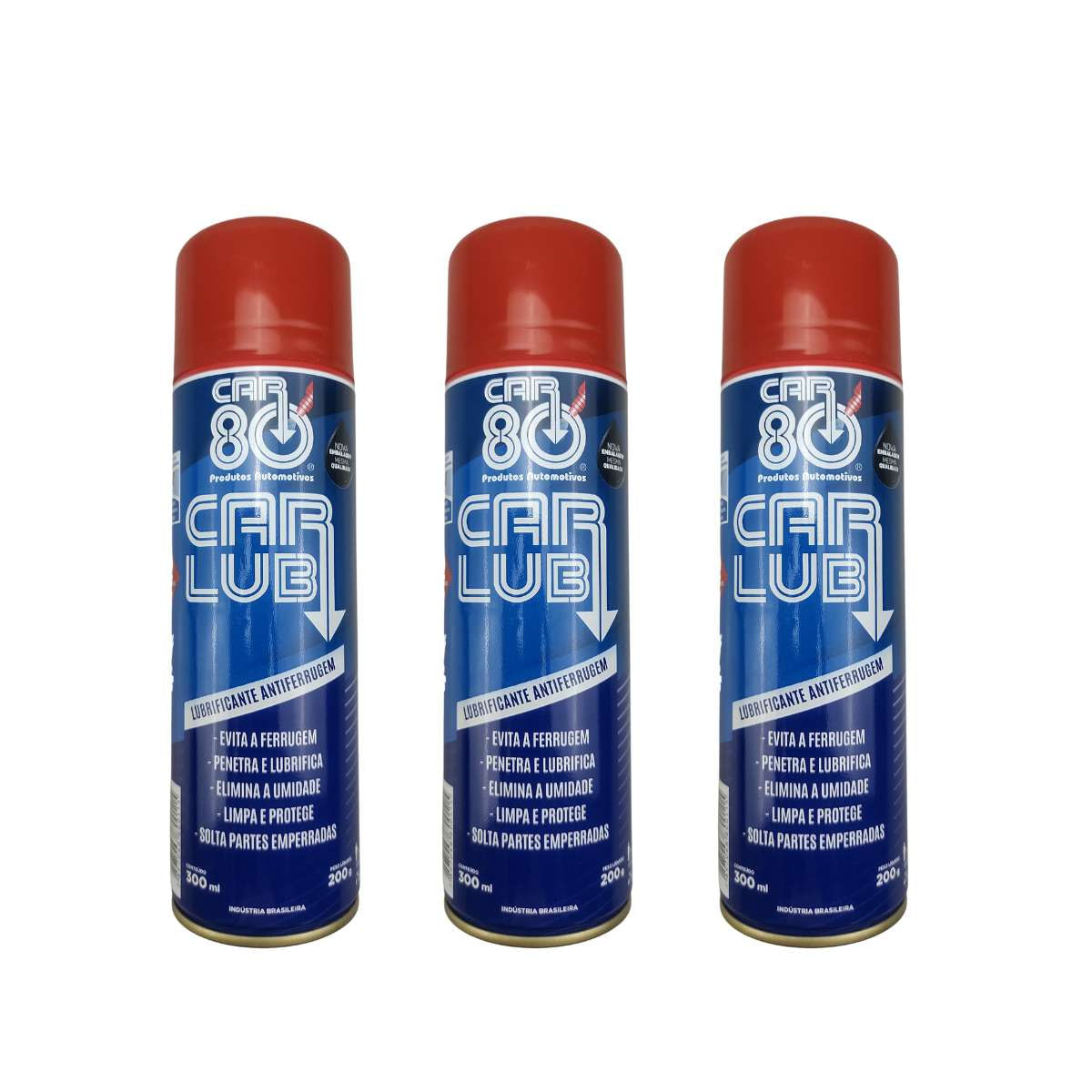 3 Óleo Antiferrugem Lubrificante Desengripante Spray Car 80