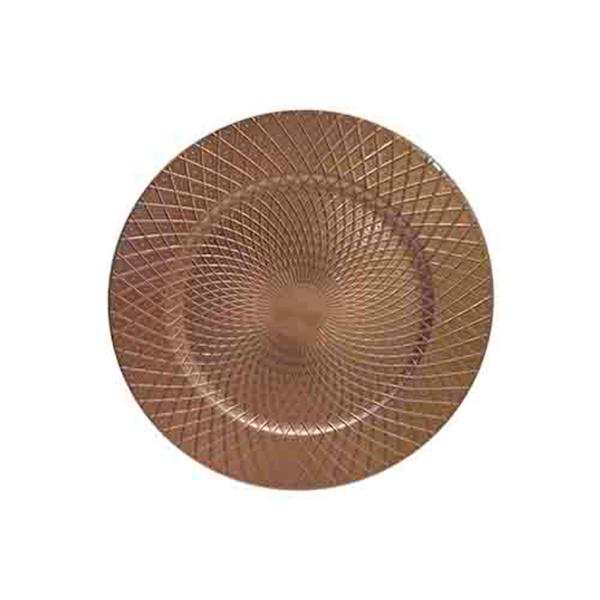 Sousplat em plástico Zahav Doppler 33cm rose gold