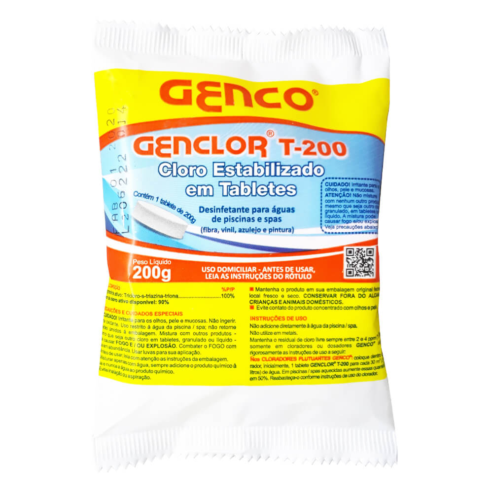 Cloro Estabilizado Genco T-200 em Tablete 200G