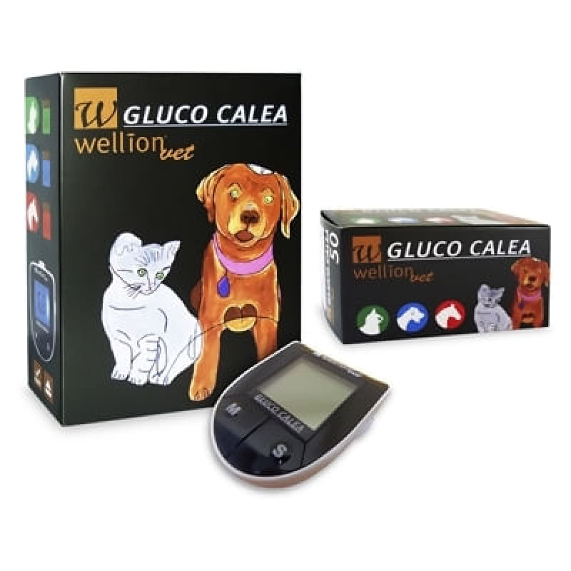 50 Tiras de Glicose para Animais + Monitor  Gluco Calea 50 Tiras de Glicose para Animais + Monitor Gluco Calea