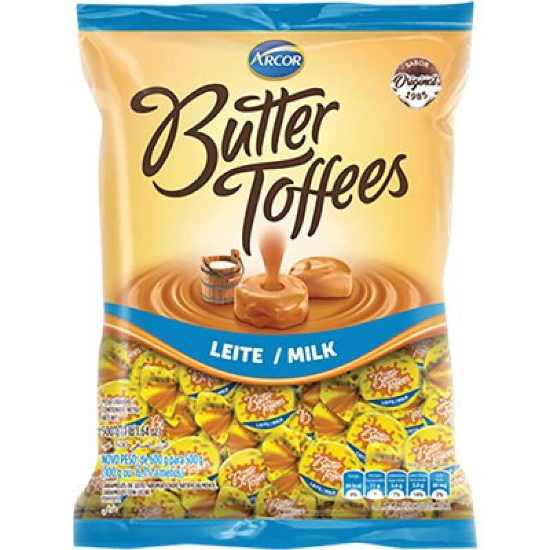Arcor Bala Butter Toffees Leite 100 gramas