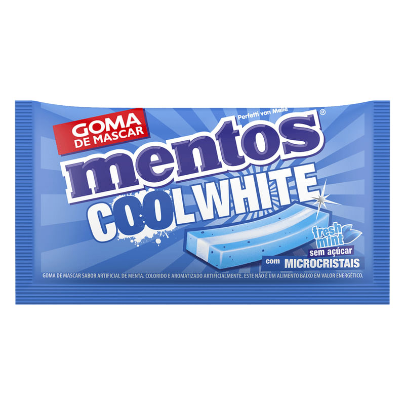 Mentos Chicle Mentos Cool White freshmint com micro Cristais