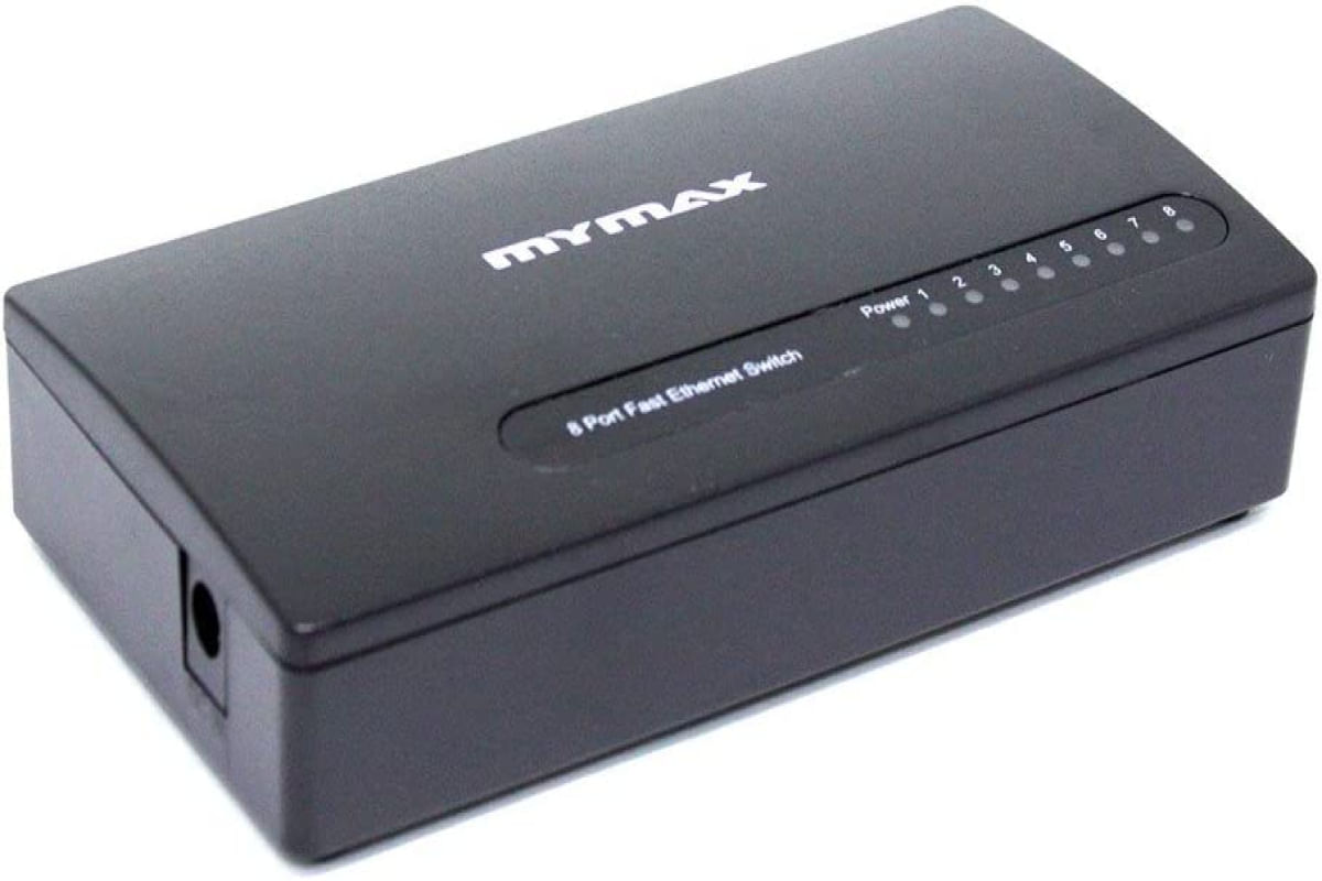 Switch Mymax Mswi/S1008D- Bk 08 Portas Fast 10/100 Mbps Preto Bivolt