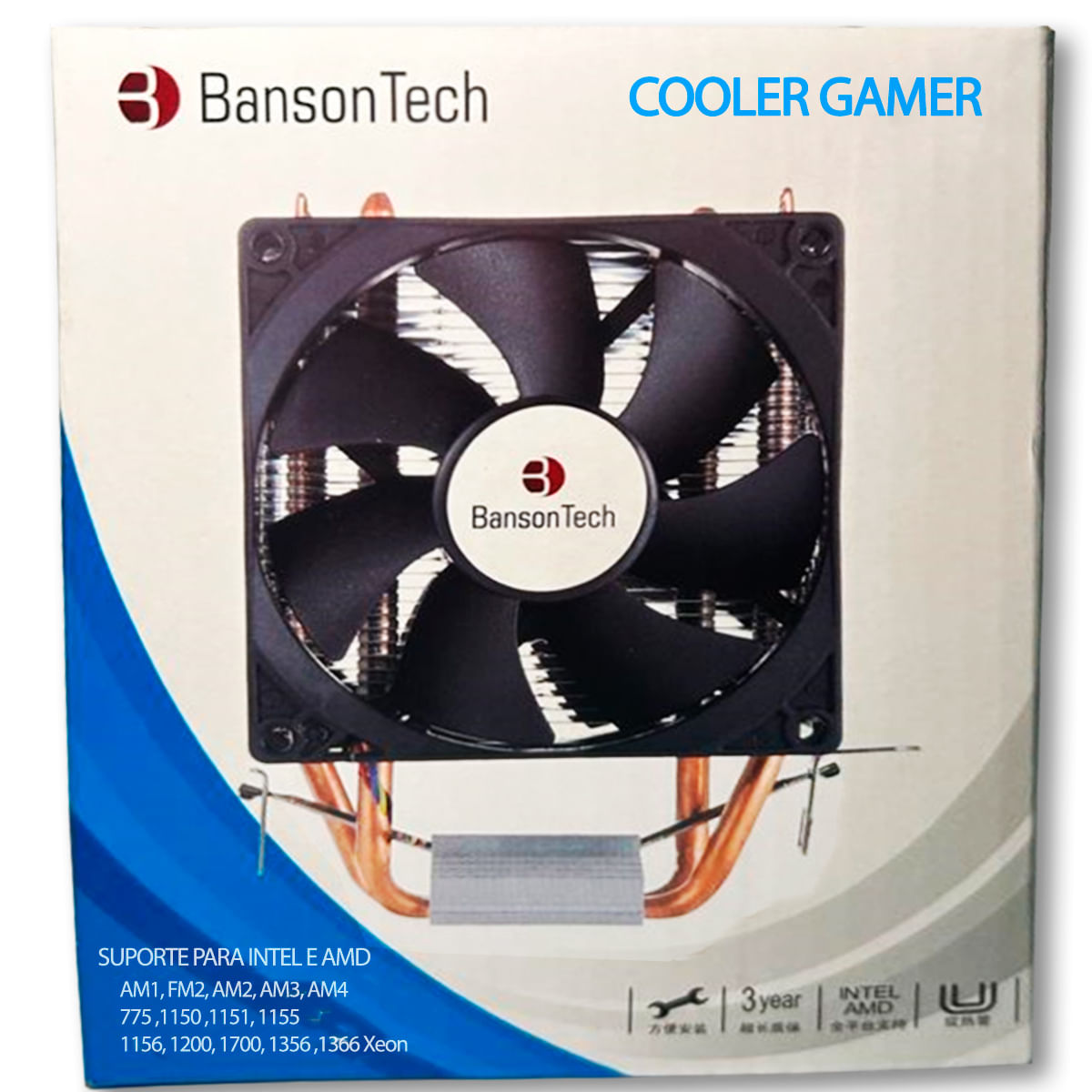Cooler Para Processador Brazilpc Ice-165w Intel/amd Laranja 47073 - Brasil PC