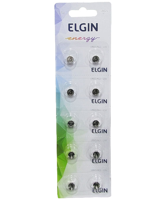 Bateria Elgin Lr621 Ag1 1.5v cartela com 10 Unidades