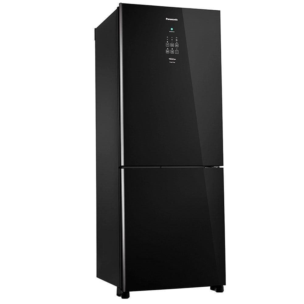 Refrigerador Panasonic BB53 Black Glass 425L Inverter Frost Free NR-BB53GV3B Preto / 220V