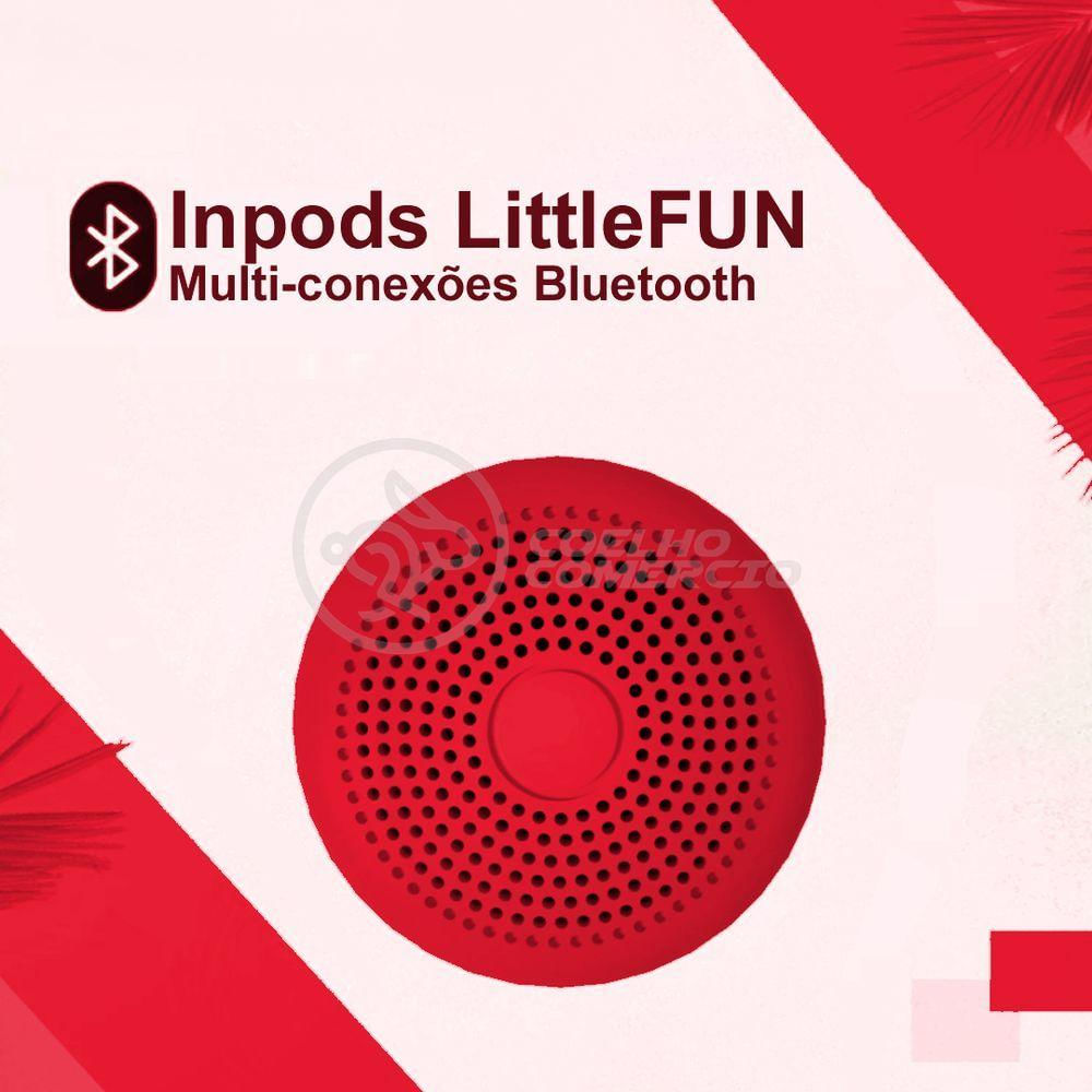 Mini Caixa De Som Inpods Wireless Bluetooth V5 Vermelho