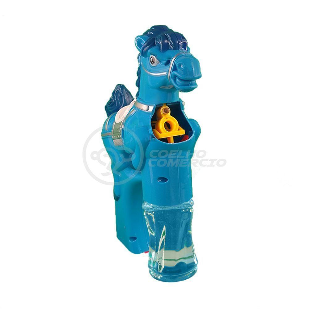 Bubble Machine Bolhudo Brinquedo Sabão Bolhacavalo Azul