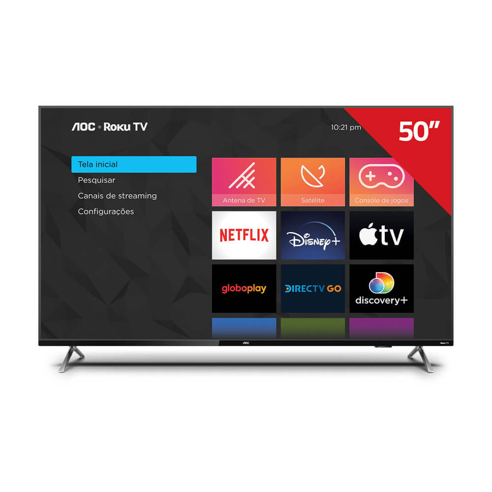 Smart TV AOC 50" 4K DLED 50U6125 ROKU TV
