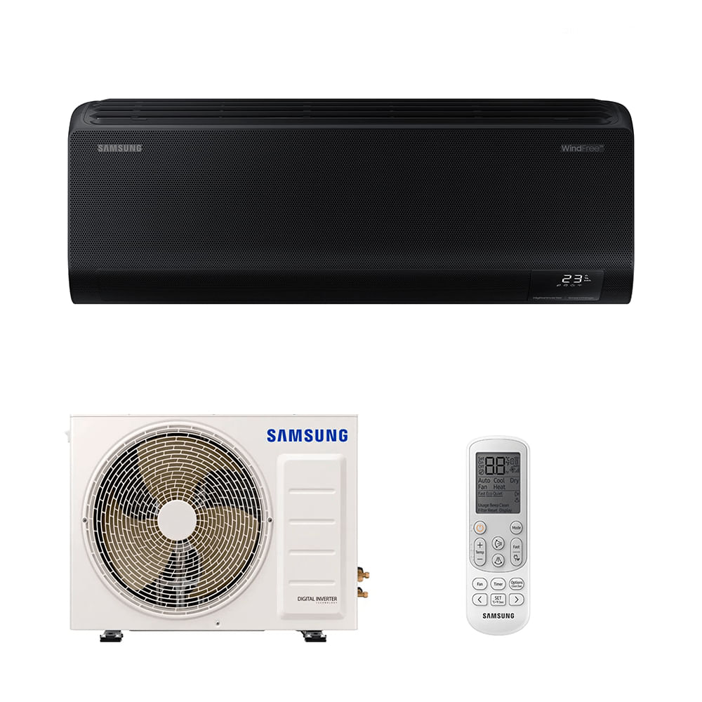 Ar Condicionado Split Inverter Samsung WindFree Black Edition 12.000 Btus Quente e Frio 220v
