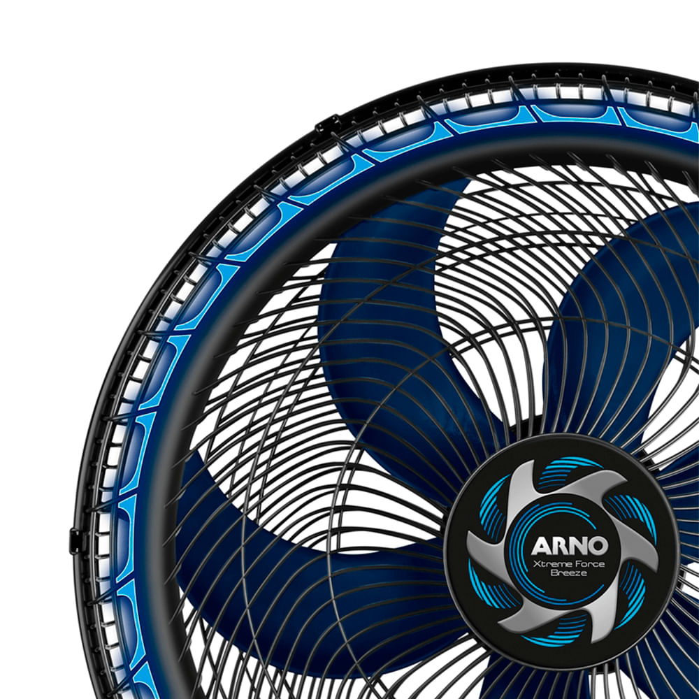 Ventilador de mesa Arno 50cm VB50 Xtreme Force Breezer Preto com Azul 127v